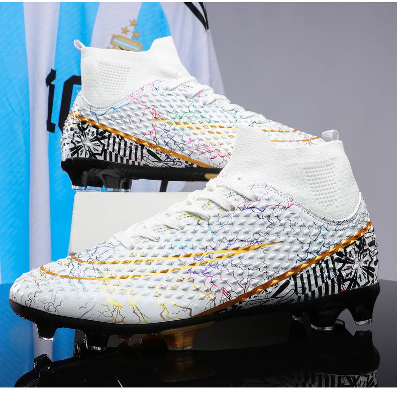 New high-top soccer shoes for men and women AG Spike TF Broken Nail Youth Student Grassland Competition Training Shoes