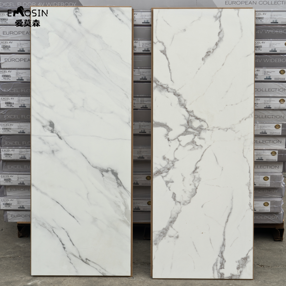 Kitchen Waterproof 8mm 12mm Grey White High Gloss Ceramic Looks Like Stone Marble Effect Laminate Flooring Tile