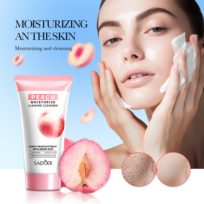 Full English Facial Cleanser150g SADOER Green Tea Cleansing Peach Moisturizing Cleanser  Wholesale