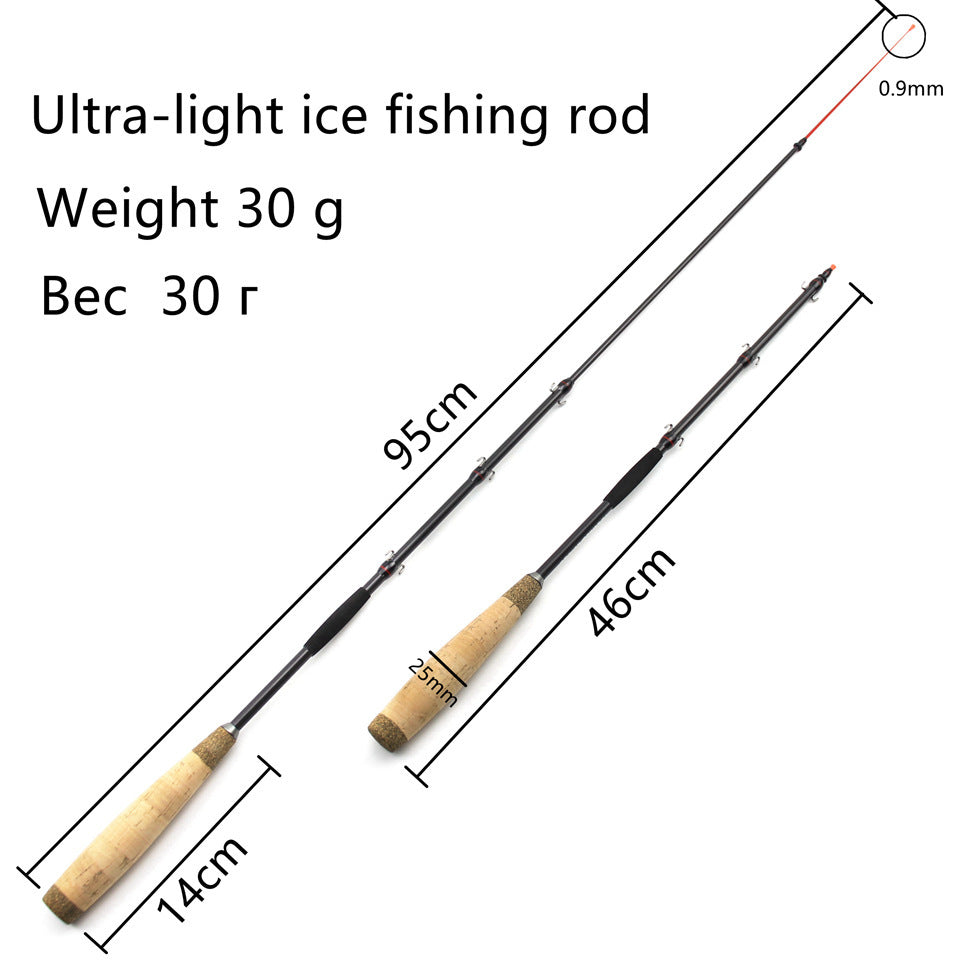 European and American Ice Fishing Rod Carbon Winter Fishing Rod Shrimp Rod Raft Rod Ultra-light Portable Winter Fishing Rod Fish Rod