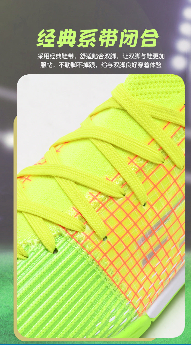 C Luo Professional High-Top Soccer Shoes Male AG Long Spike Youth Student Campus Competition Training Sneakers