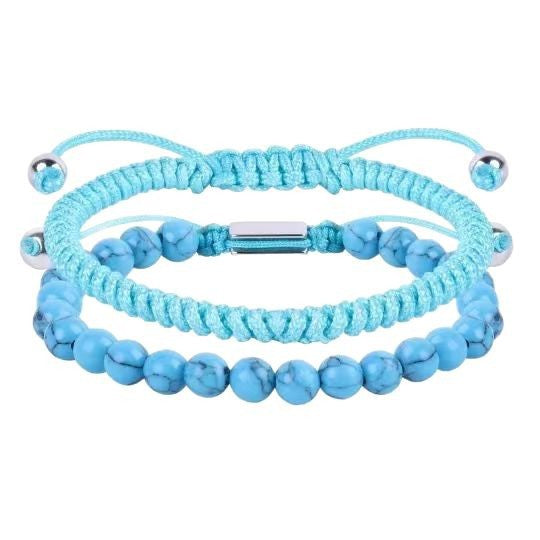 Hand-woven Tiger Eye Bracelet Natural Stone Beaded Stretch Bracelet Pink Quartz Lapis Lazuli Volcanic Matte Woven Bracelet