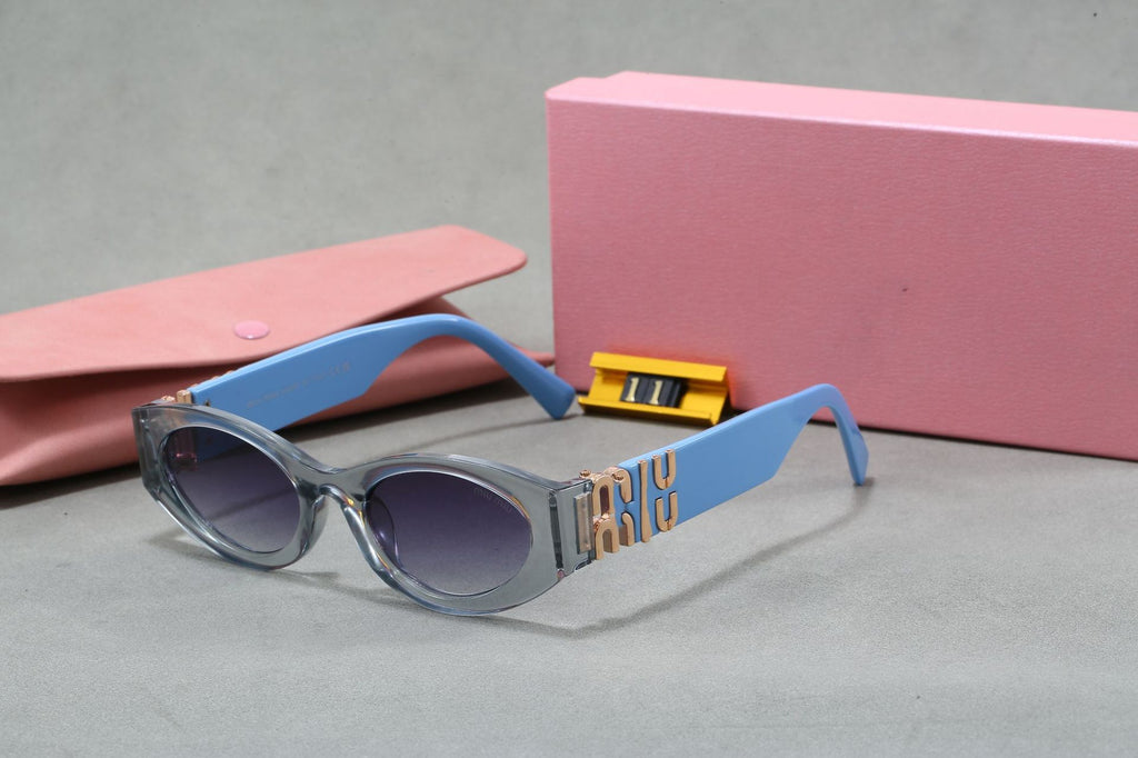 Europe and America m Letter Cat Eye Sunglasses High-End Fashion Street Style Sunglasses for Women Sun Protection Trendy Sunglasses