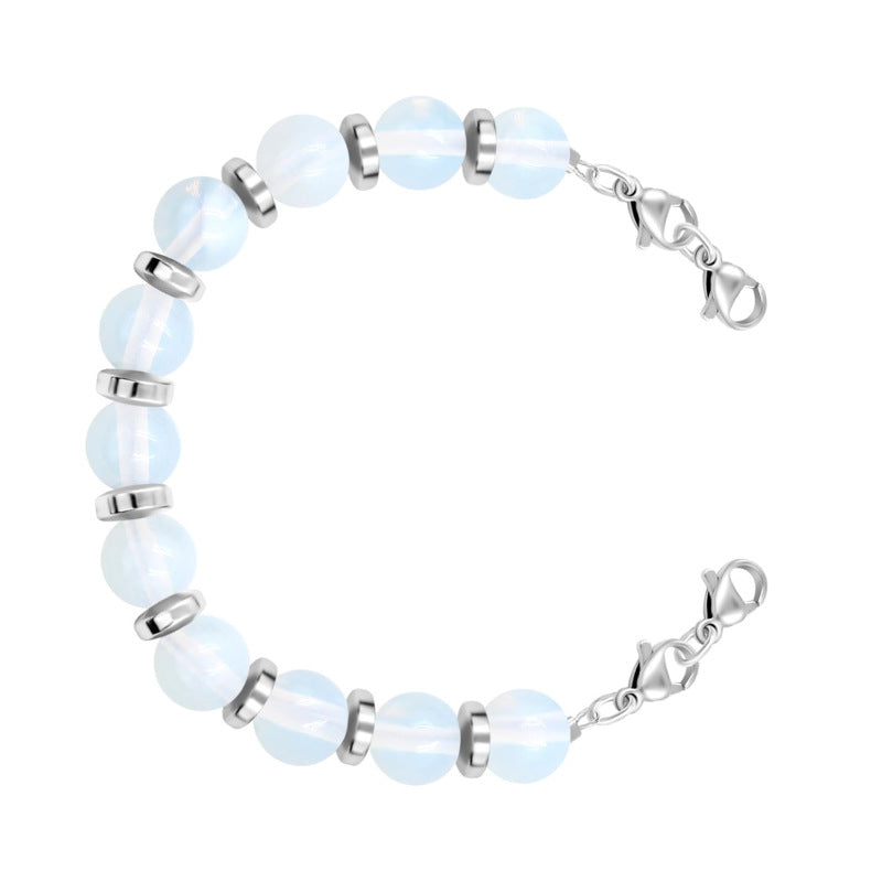 Women's Protein Yellow Jade Bracelet with Lobster Clasp, Can Hang Pendants DIY Bracelet8mm Beaded Agate Tiger Eye Spacer Bracelet