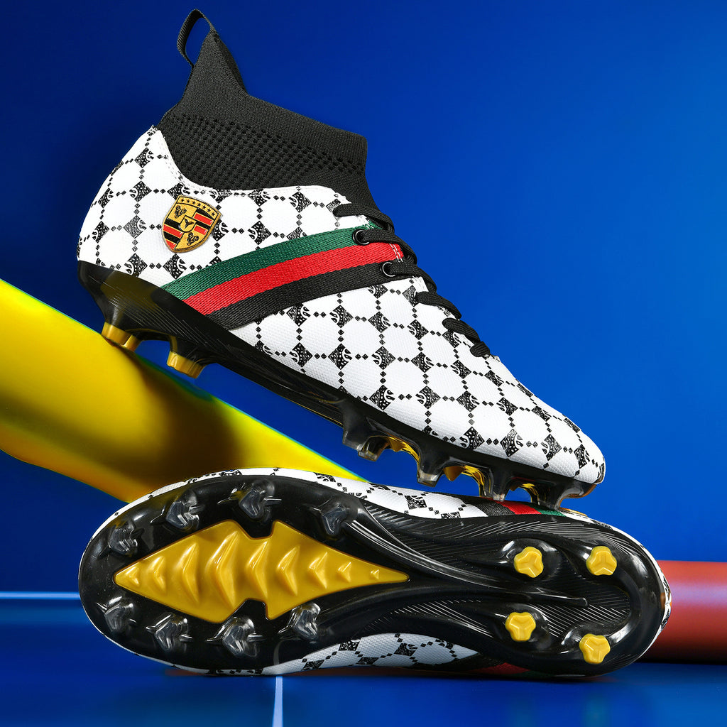 Hot-selling High-top Soccer Shoes tf Artificial Grass with Broken Nails AG Nail Leather Foot Men's and Women's Children's Youth Student Training Shoes