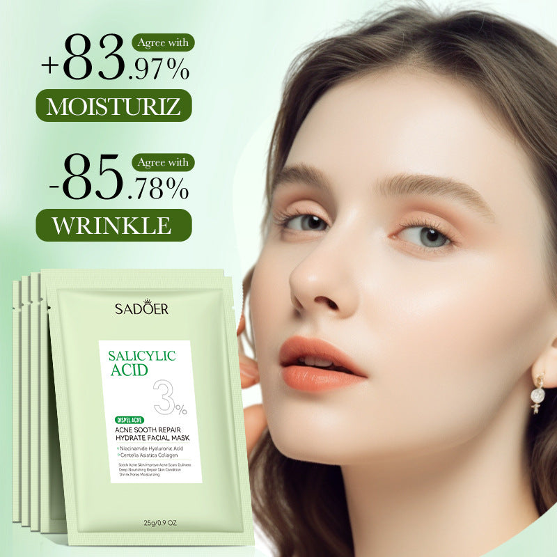 Full English Salicylic Acid Mask SADOER Anti-acne Soothing Skin Rejuvenation Hydrating Anti-acne Mask  Wholesale