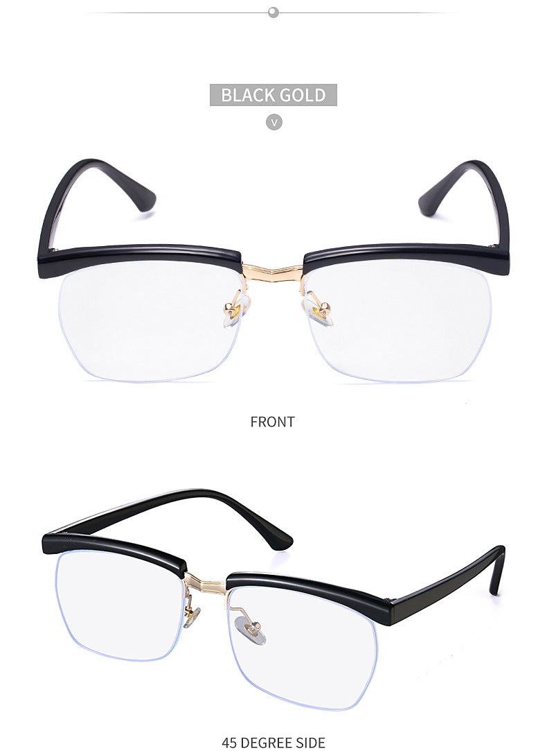 Tom Hardy's Legend of the Underground Half-Frame Glasses Frame High-End Blue Light Blocking Optical Glasses Internet Celebrity Style