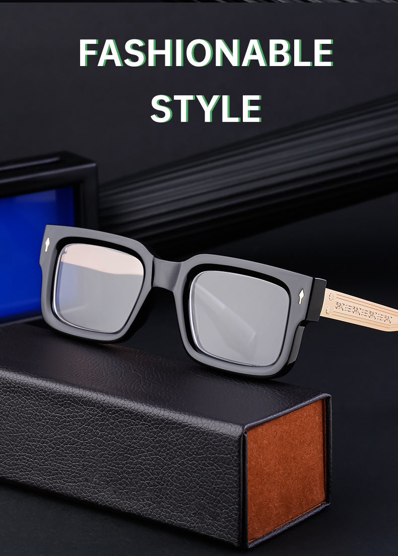 Fashion Square Frame Non-Prescription Glasses for Men, Can Be Fitted with Prescription Lenses, Optical Frame, Small Frame Glasses, Hot Sale