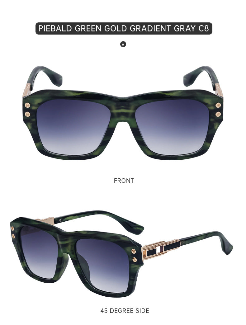 European and American Fashion Large Square Frame Sunglasses for Men High-end Sun Protection Sunglasses Men's Trendy Glasses sunglasses