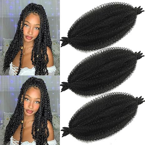 Factory In-Stock African Hand-Torn Caterpillar Wig Synthetic Long Curly Hair Marley Braid Fluffy Short Curly