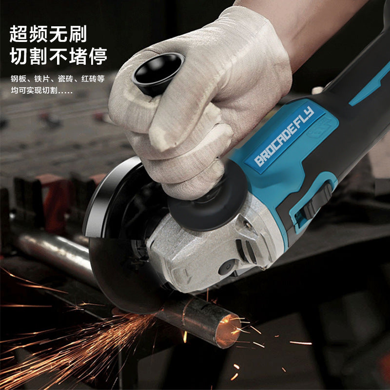 Multifunctional Lithium Battery Brushless Electric Angle Grinder Polisher Cutting Machine Rechargeable Durable Grinding Machine Electric