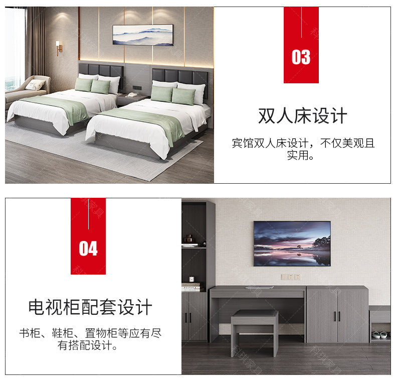 Hotel Guesthouse Bed Standard Room Full Set Furniture Apartment Homestay Single Double Bed Hotel Rental Room Special Bed Box