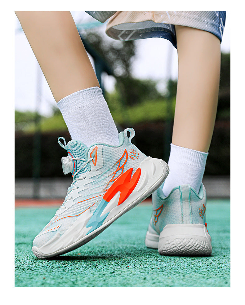 Children's Basketball Shoes New Style for Older Kids Non-Slip Shock Absorption Breathable Boys' Student Training Sneakers Girls' Shoes