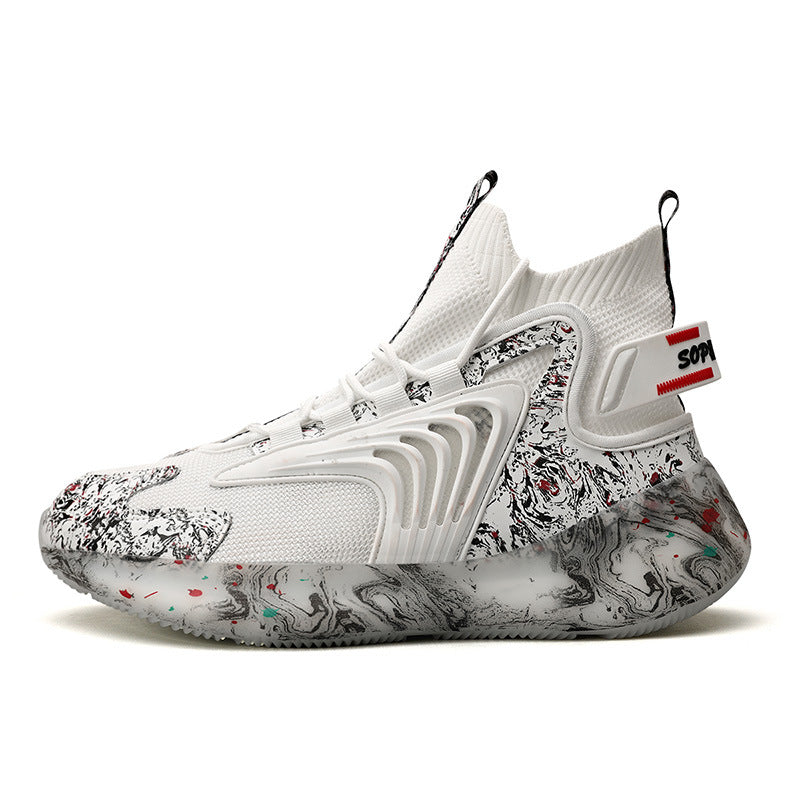 2025New National Fashion Casual Shoes Breathable Mesh Patchwork Men's Shoes Thick Sole Height Increasing Non-Slip Wear-Resistant Sports Shoes