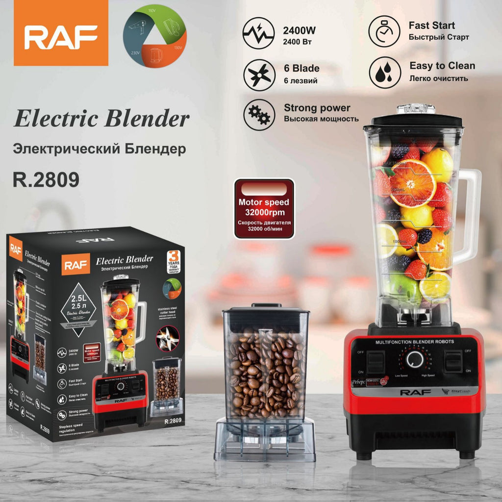RAF European Standard Multifunctional Electric Juicer Stainless Steel Blender Household Fruit and Vegetable Juicer Soy Milk Maker Bean Grinder