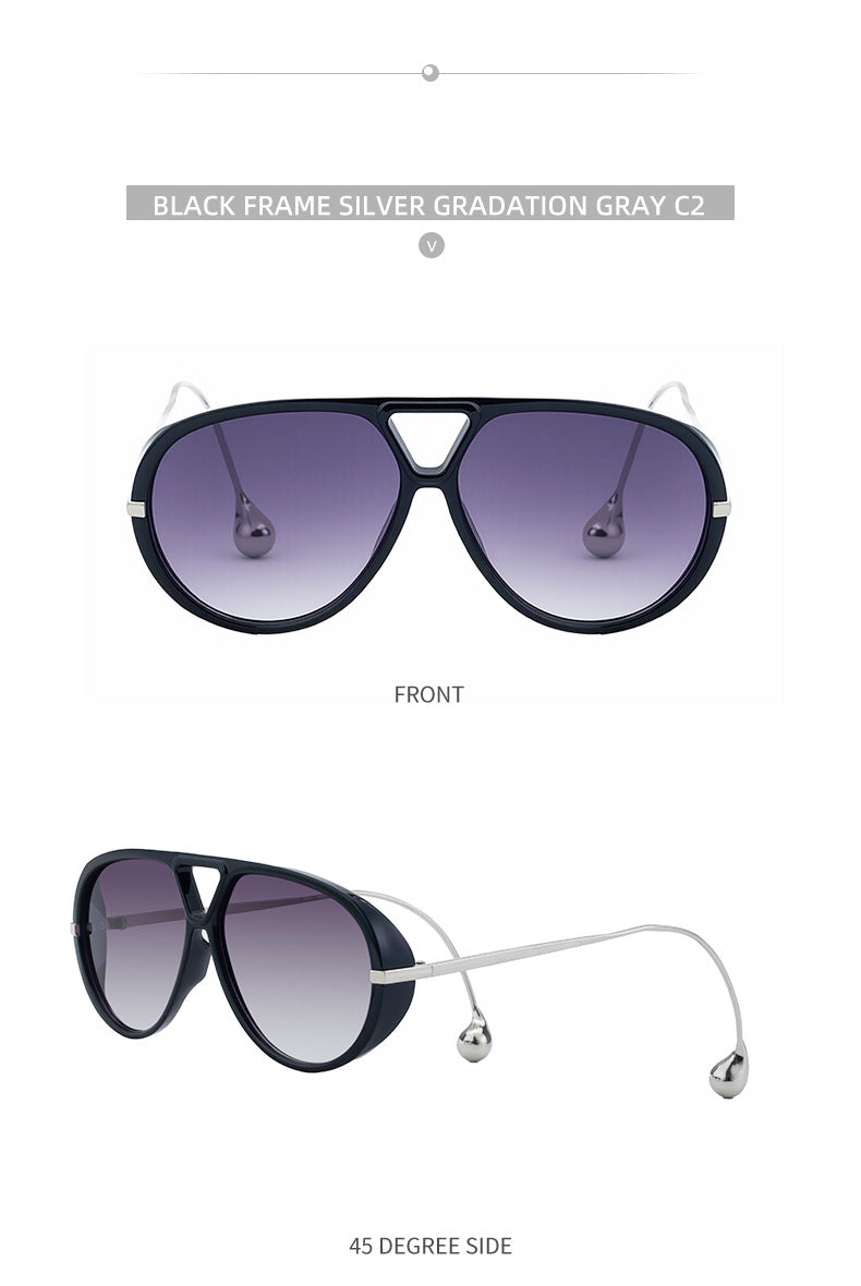 2025New Sunglasses for Women, European and American Fashion Glasses, Double Bridge Personality Aviator Sunglasses, Sun Protection Pilot Sunglasses for Men