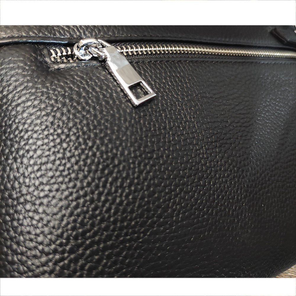 Anti-theft Fingerprint Lock Clutch Bag Men's Pure Top Layer Cowhide Business Casual Genuine Leather Handbag Anti-theft Lock Buckle