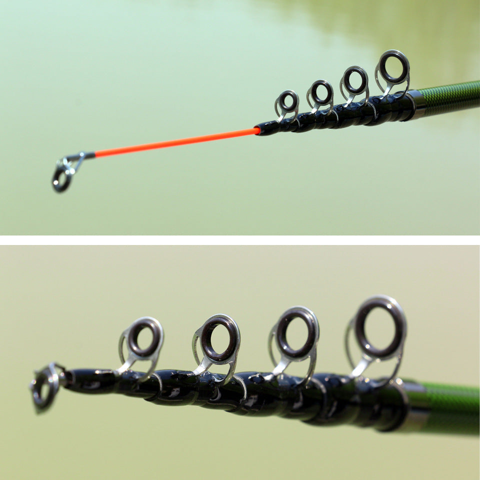 A Long Casting Telescopic Lure Rod with Long Wooden Handle, Sea Rod, Rock Fishing Rod, Carbon Fiber Carp and Bass Rod MH Tune