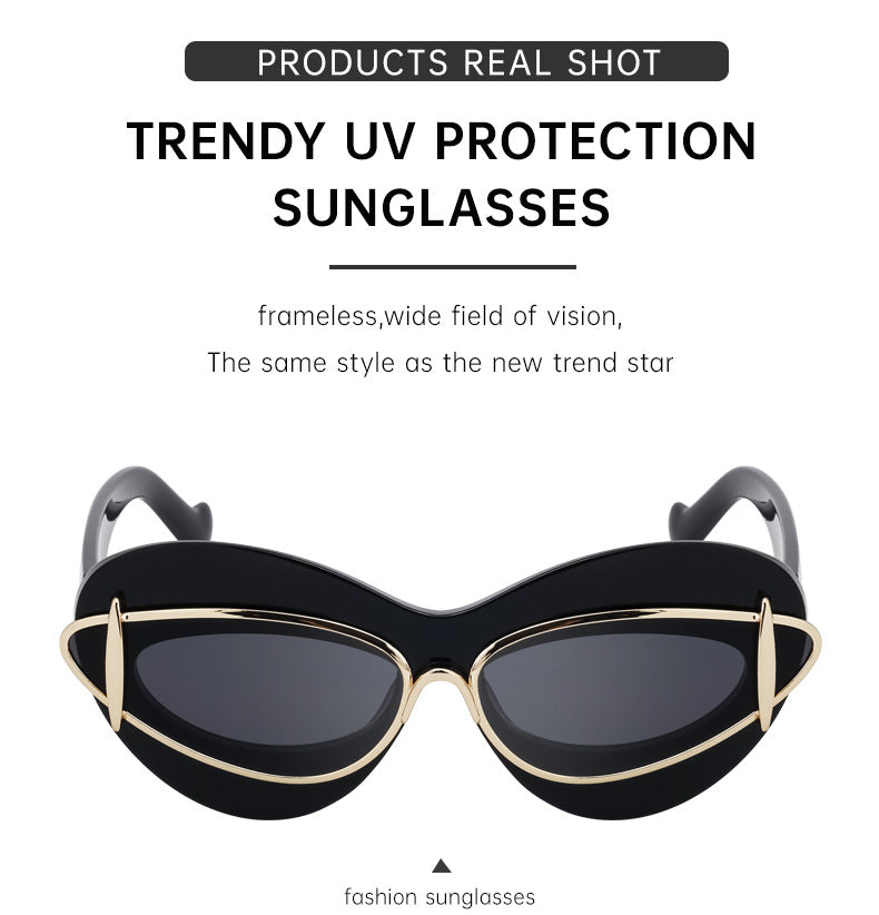 New European and American Fashion Cat Eye Sunglasses for Women Driving, Same Style as Internet Celebrities Y2K Trendy Small Frame Sunglasses sunglas