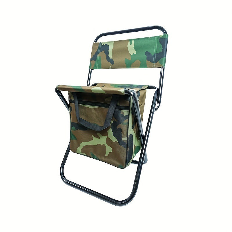 Source Factory Outdoor Camping Folding Chair Ice Pack Insulation Thickened Steel Tube Fishing Chair Portable Fishing Folding Chair