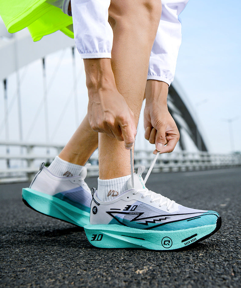 2025New Fashionable Casual Breathable Comfortable Running Shoes with Real Carbon Plate High Elasticity Shock Absorption for Student Training Sports Shoes