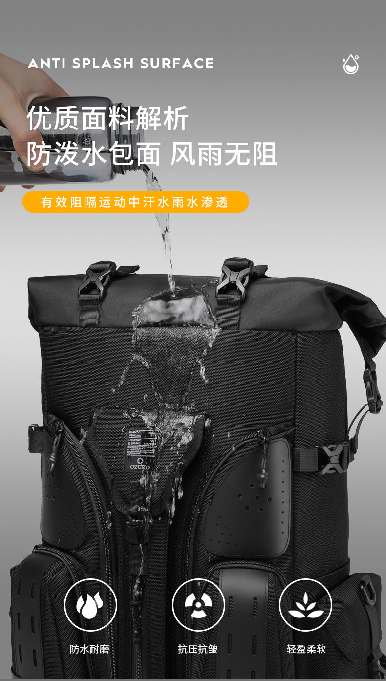 OZUKO Tactical Backpack Men's Shoulder Large Capacity Waterproof Baseball Bag Outdoor Travel Multifunctional Trendy Sports Bag