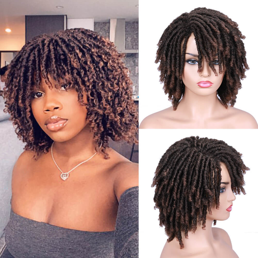 6Synthetic Hair Wig Cap African Dreadlock Tube Gradient Head Cover Dreadlock wig