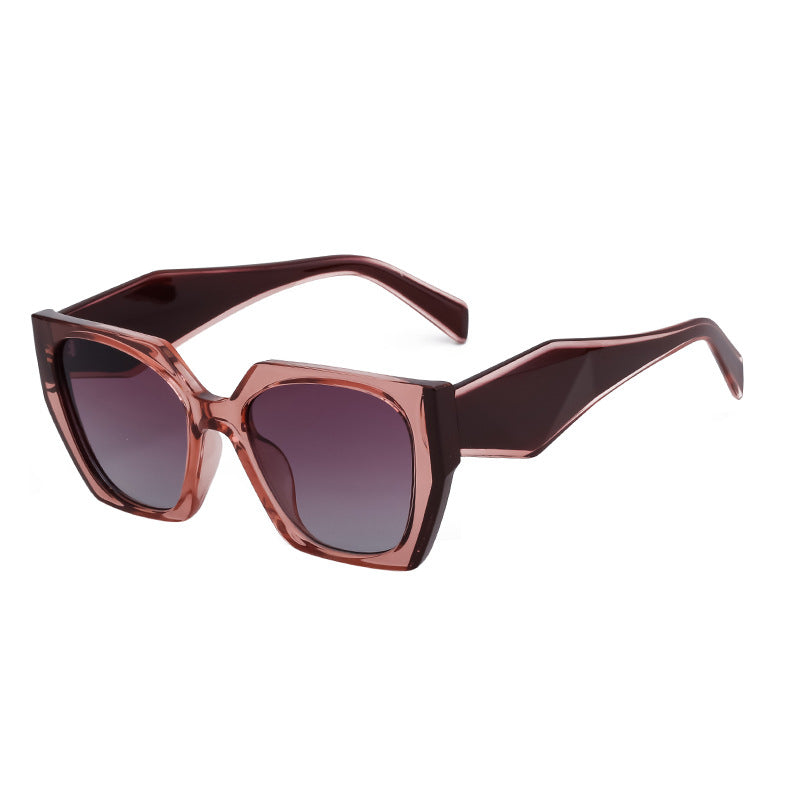 New Fashion Cat Eye Wide Leg Sunglasses for Women with High-end Feel ins Wholesale full frame sunglasses UV protection