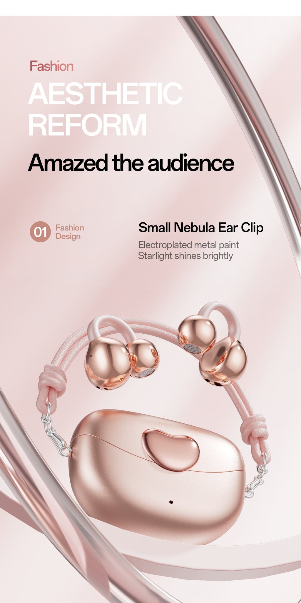 New E-commerce Model M106Simple Heart Long Battery Life High Appearance Mini Bag Style Wireless Bluetooth Earphones