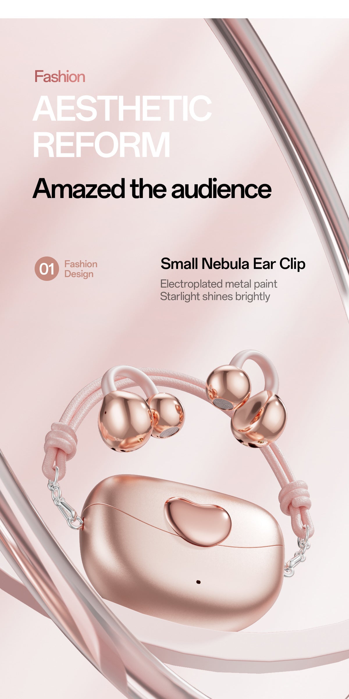 New E-commerce Model M106Simple Heart Long Battery Life High Appearance Mini Bag Style Wireless Bluetooth Earphones