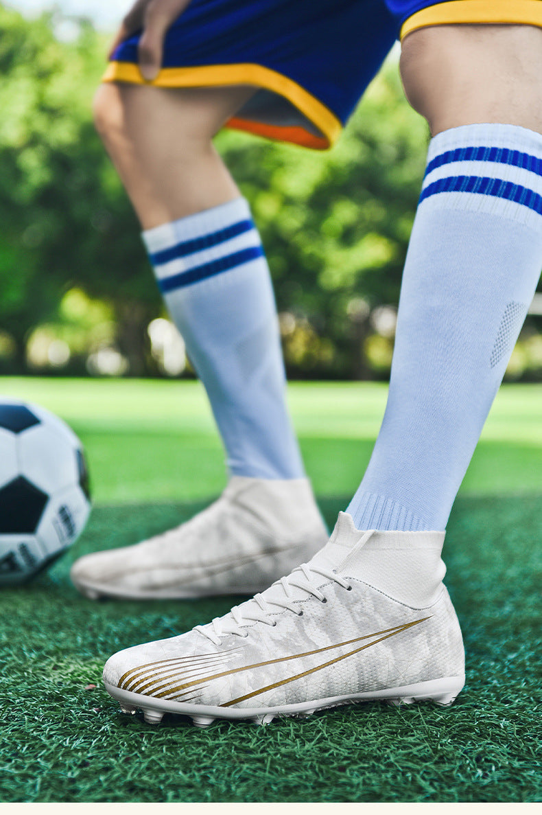 Football shoes high-top training shoes for teenagers, middle and primary school students AG Long Spike Broken Spike Rubber Spike Soccer Shoes