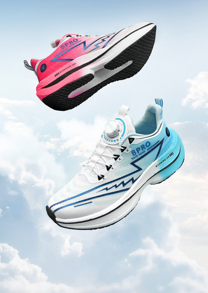 Red Rabbit8pro Full Palm Carbon Plate Racing Shock Absorption Running Shoes for Men and Women Couples Rotating Buckle Youth Student Sports Shoes