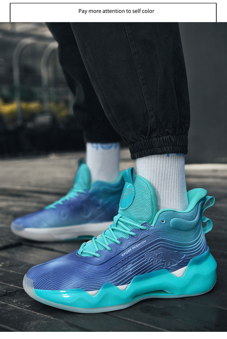 2025New Fashion Rubber Sole Sports Trendy Shoes for Teenagers, Personalized Professional High-Top Wear-Resistant Basketball Shoes