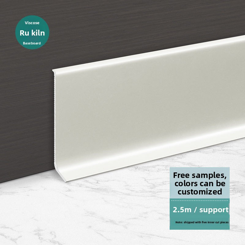 Aluminum alloy self-adhesive skirting board in cream style6cm Diamond-patterned white skirting line8Centimeter skin white metal baseboard