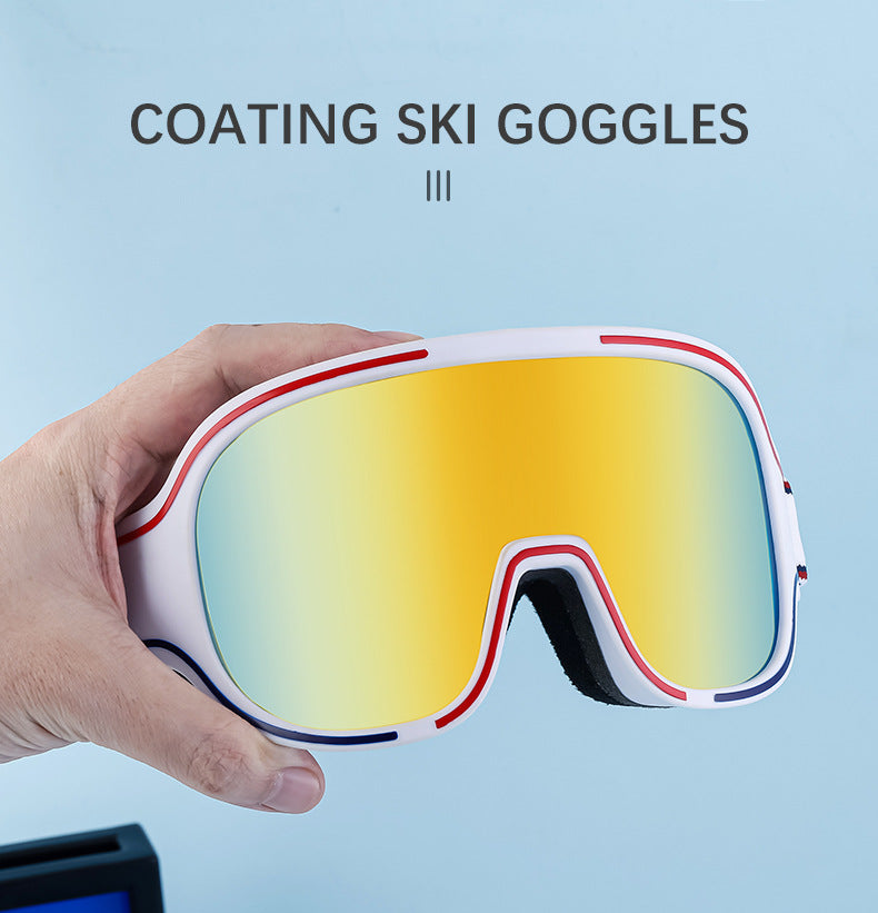 Fashion Large Frame Integrated Sunglasses for Women Trendy Sports Outdoor Cycling Windproof Coldproof Anti-fog Ski Goggles for Men