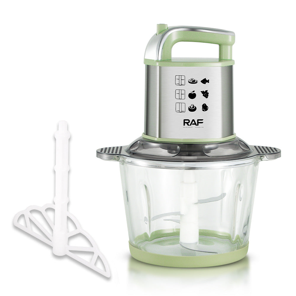 RAF European Standard Meat Grinder Small Multi-Functional Food Processor with Glass Jar for Home Use, Electric Meat Grinder and Blender R.7702