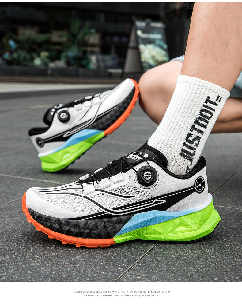 Full Palm Carbon Plate Sports Running Shoes Double Layer Popcorn Outdoor Trail Running Shoes Marathon Men's and Women's Shoes