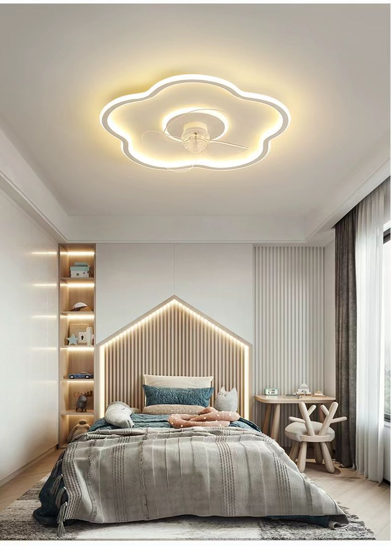 Bedroom fan light integrated modern minimalist2025New style ceiling fan light for children's room and dining room