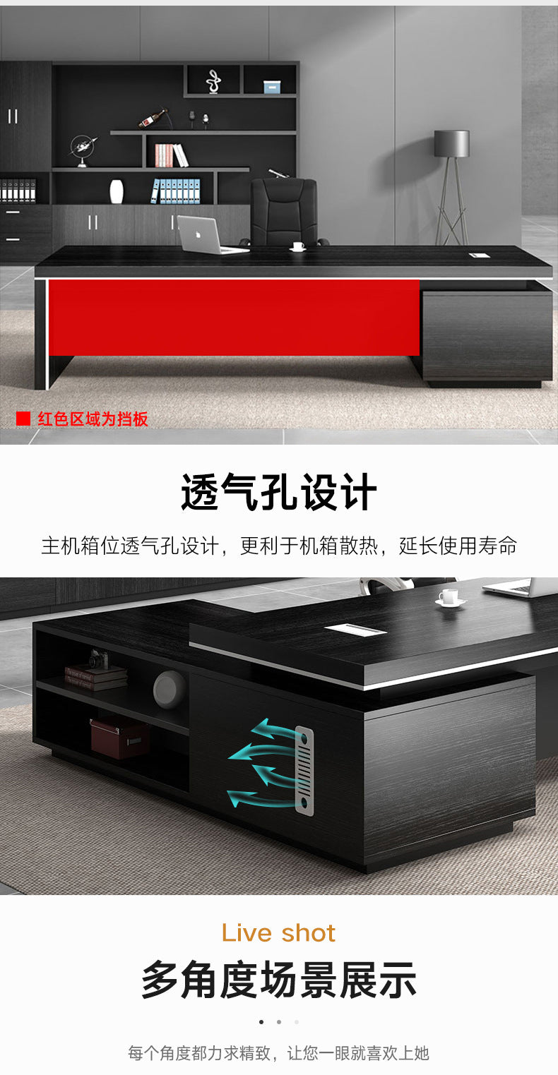 Simple Modern Boss Office Desk and Chair Set New Chinese Style Executive Desk President Desk Manager Desk Office Furniture