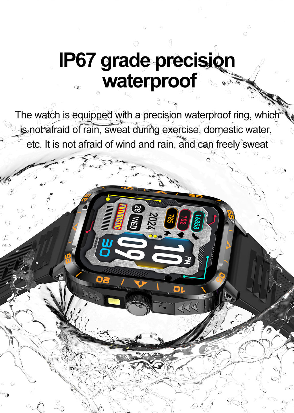 ZW59Smart Watch Bluetooth Call True Heart Rate Step Sleep Monitoring Blood Pressure Message Reminder Flashlight Sports