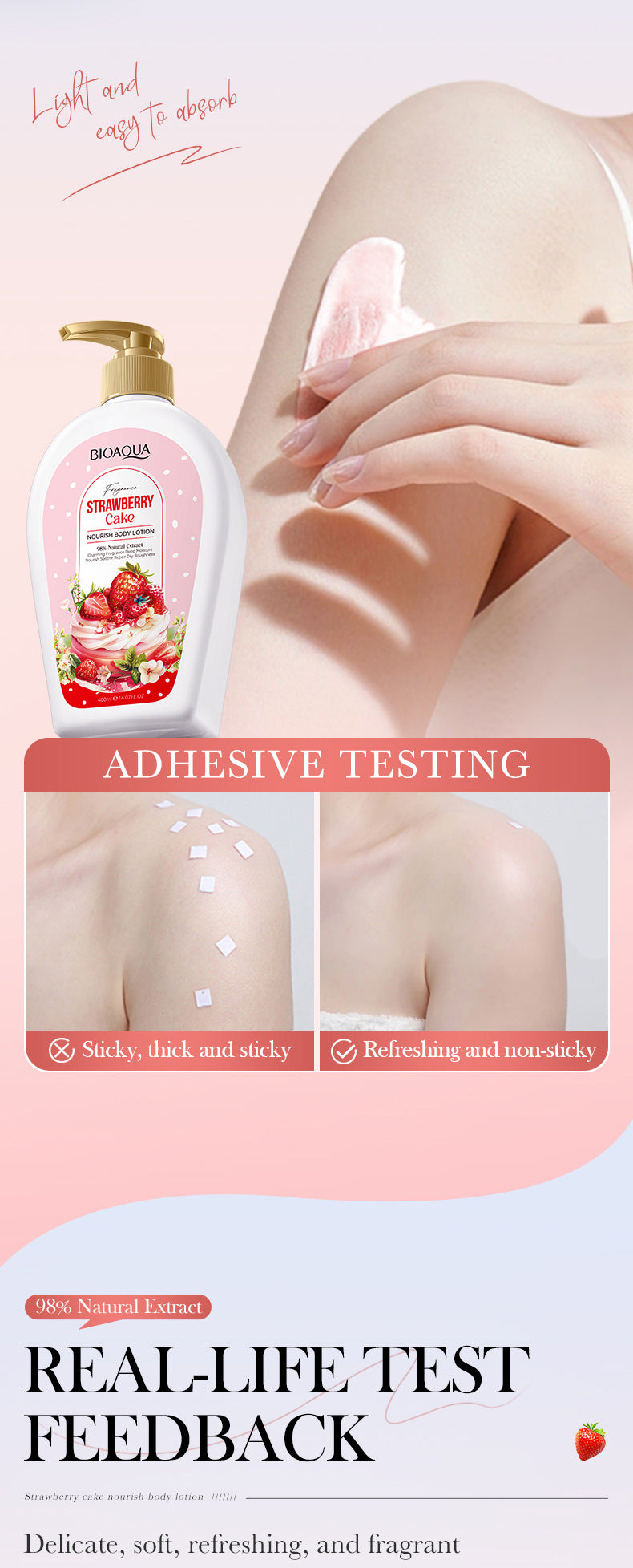 Full English Strawberry Nourishing Body Lotion400ml BIOAOUA Moisturizing Body Lotion  Wholesale