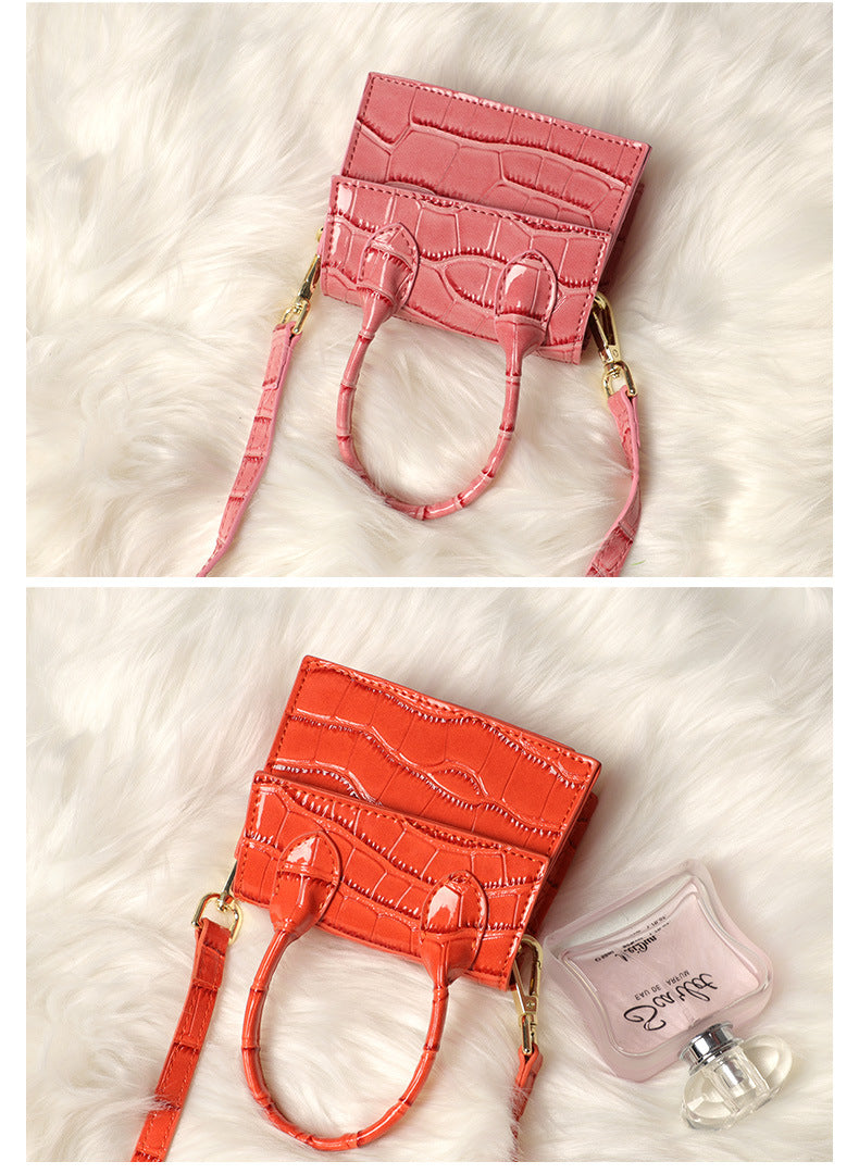 2020New PU Leather Small Square Bag Trendy Crossbody Women's Bag Stone Pattern Handbag Mini Bag minibags