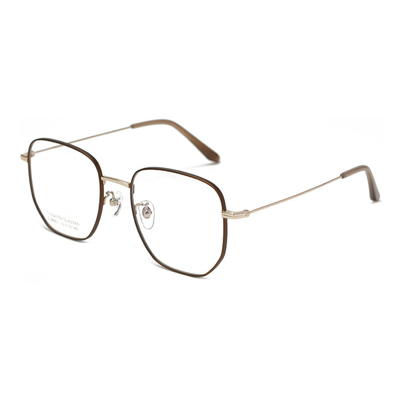 New Frame Retro Fashion Metal Glasses Frame Polygonal Unisex Glasses Light Luxury Prescription Glasses Light Luxury Style