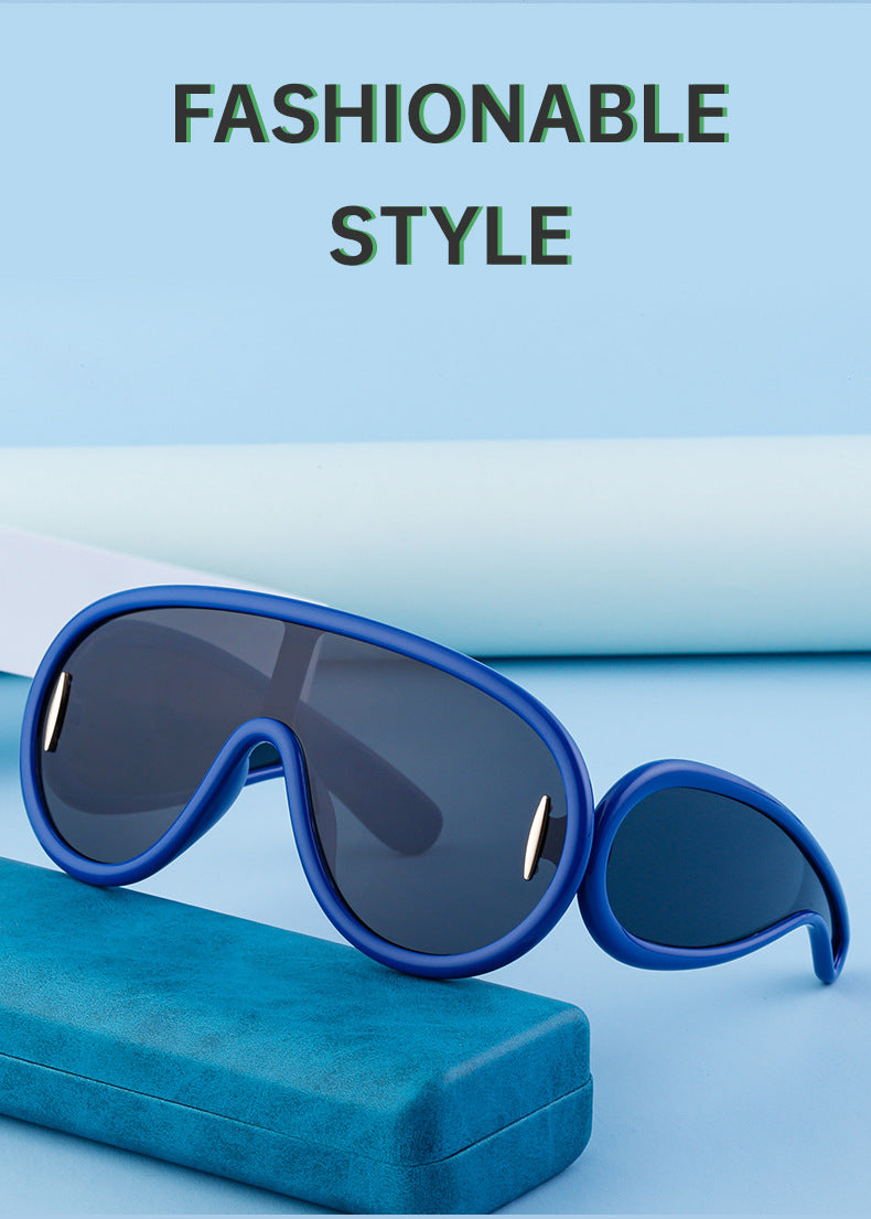 INS One-piece Large Frame Sunglasses for Women, European and American Fashion Sports Cycling Sunglasses, Windproof Glasses Wholesale