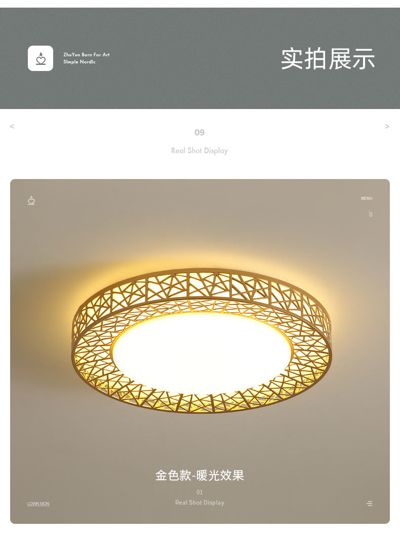 Lamp in the living room LED Ceiling Lamp2025Round Full Spectrum Bedroom Living Room Dining Room Lighting Bird's Nest Lamp Corridor