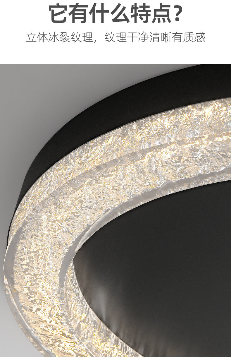 Italian Minimalist Master Bedroom Light led Resin Ceiling Lamp Modern Minimalist High-End Light Luxury Crystal Ice Crack Living Room Lamp