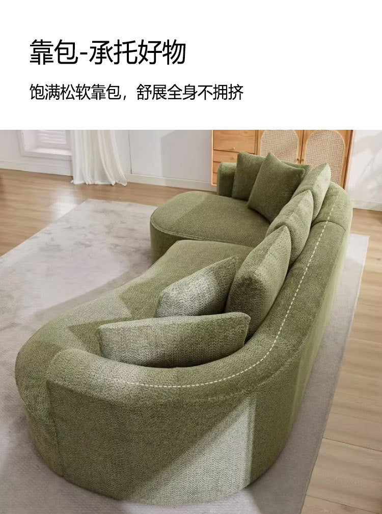 Apartment Fabric Sofa Vacuum Compression Roll Pack Living Room Curved Sofa One-piece Molded Pure Sponge Compression Sofa