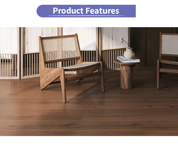 18mm Solid Wood Engineered Black Walnut Flooring | Customizable Three Layer Hardwood Panels High-End Residential Villa