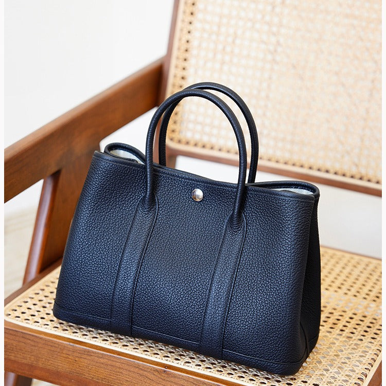 Garden Bag Summer High-End Feel Guangzhou First Layer Cowhide Women's Bag Genuine Leather Tote Bag Large Capacity Commuter Handbag
