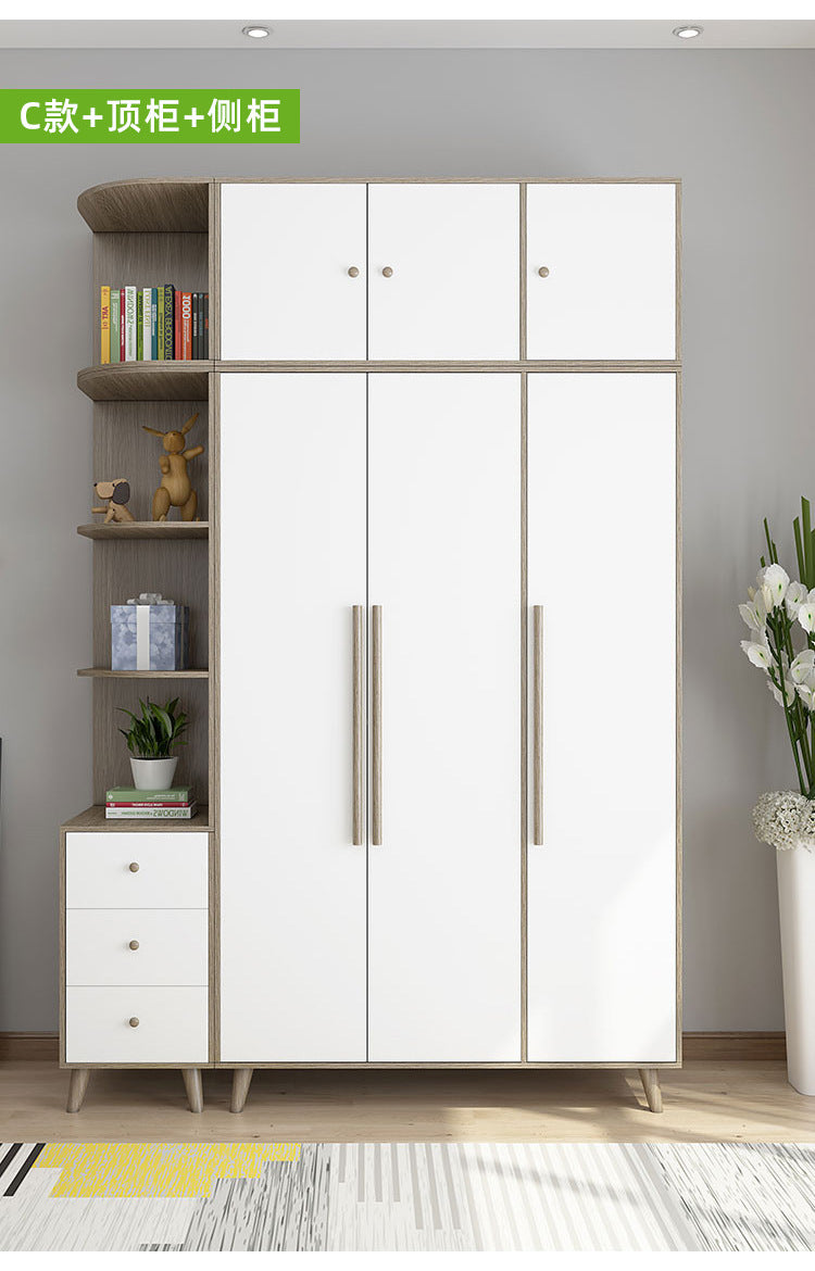 Factory Direct Supply Economical Rental Wardrobe Storage Simple Combination Two-Door Three-Door Panel Storage Apartment Wardrobe